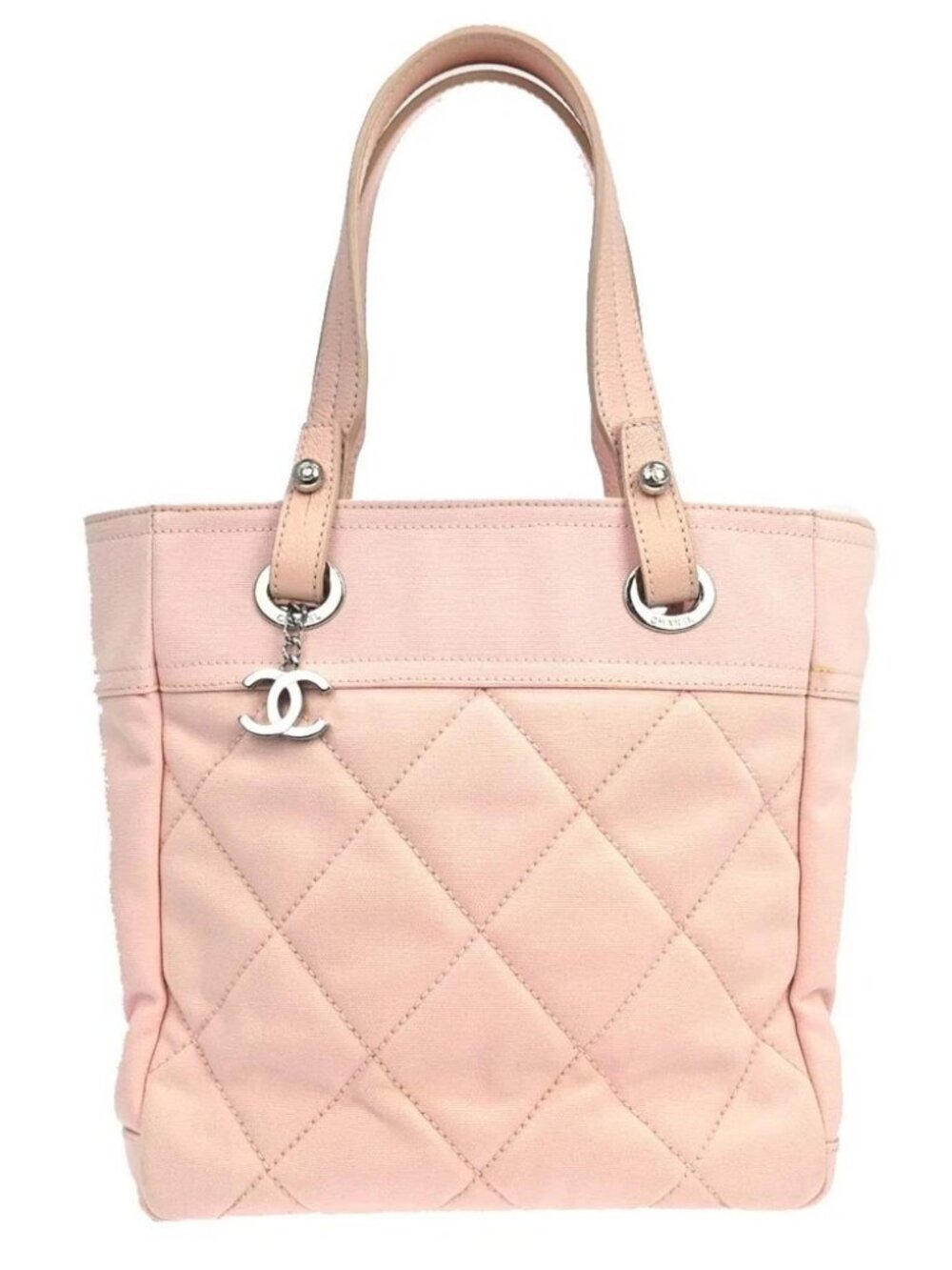 Chanel Pink Canvas Paris-Biarritz Tote PM Handbag